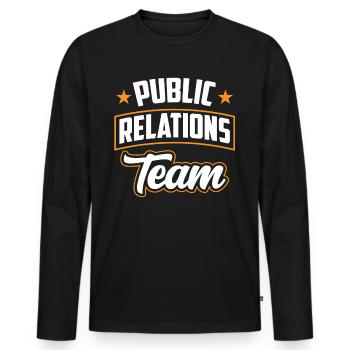 Team Öffentlichkeitsarbeit Public Relations Job PR - Männer Premium Bio Langarmshirt - Schwarz - Vorne - Nico (187cm)