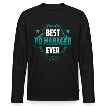 Bester Pr Manager Überhaupt Public Relations Beruf - Männer Premium Bio Langarmshirt - Schwarz - Vorne - Nico (187cm)