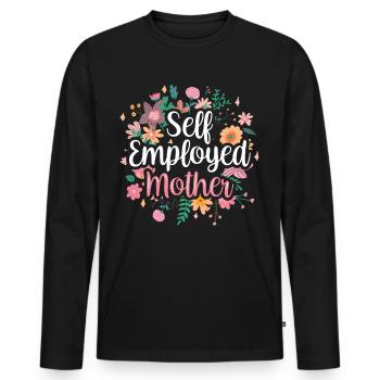 Self-employed mother Self-employed freelancer - Men's Premium Organic Long Sleeve Shirt - black - Front - Nico (187cm)