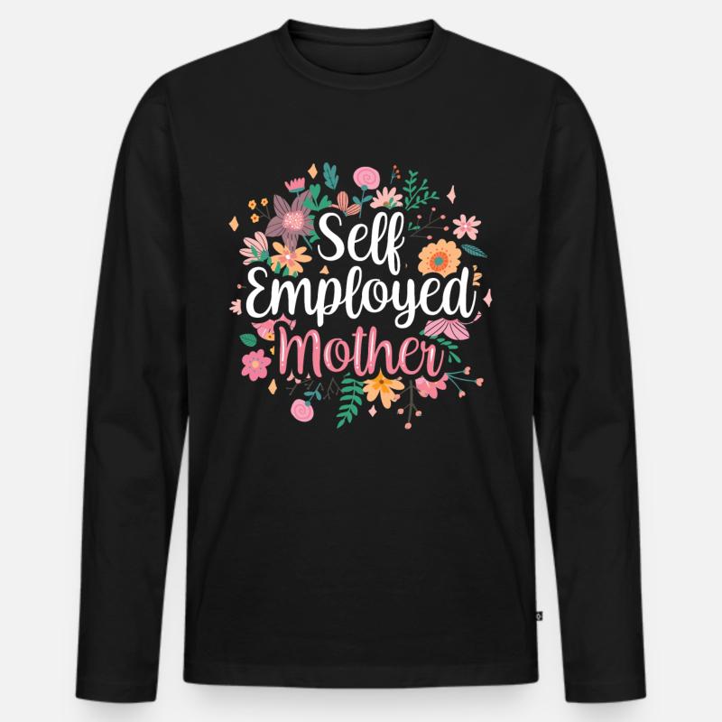 Selbstständige Mutter Selbstständig Freelancer - Männer Premium Bio Langarmshirt - Schwarz