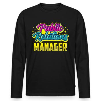 Manager for Public Relations Job PR Profession - Men's Premium Organic Long Sleeve Shirt - black - Front - Nico (187cm)