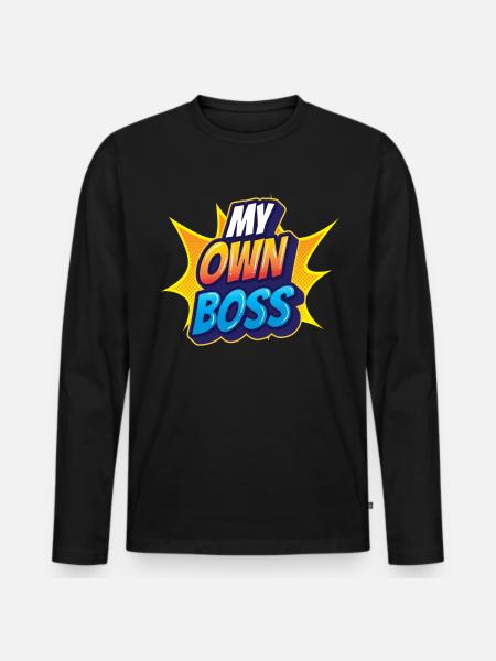 My Own Boss Self-Employed Freelancer - Men's Premium Organic Long Sleeve Shirt - black