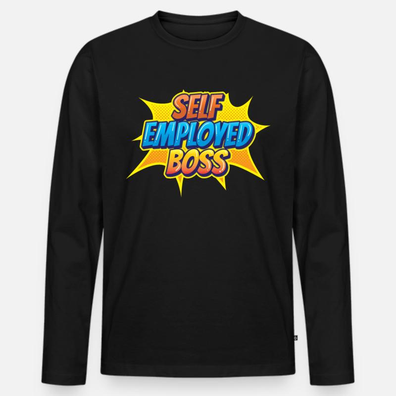 Selbständiger Chef Freelancer Selbstständig - Männer Premium Bio Langarmshirt - Schwarz