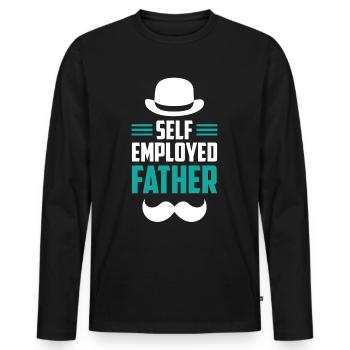 Self-employed father Freelancer Self-employed - Men's Premium Organic Long Sleeve Shirt - black - Front - Nico (187cm)
