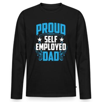 Fier Père travailleur autonome Travailleur autonome - T-shirt manches longues Premium bio Homme - noir - Devant - Nico (187cm)