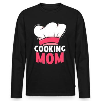 Cuisiner Maman Cuisinière Cuisiner Maman Cuisinière - T-shirt manches longues Premium bio Homme - noir - Devant - Nico (187cm)