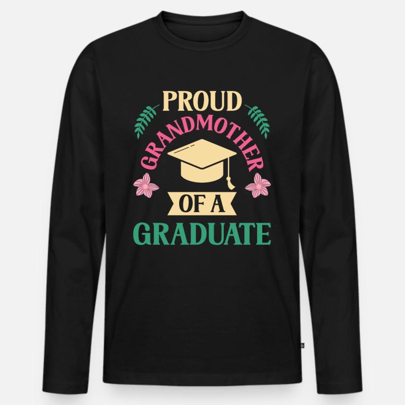 Stolze Großmutter Eines Absolventen Absolvent - Männer Premium Bio Langarmshirt - Schwarz