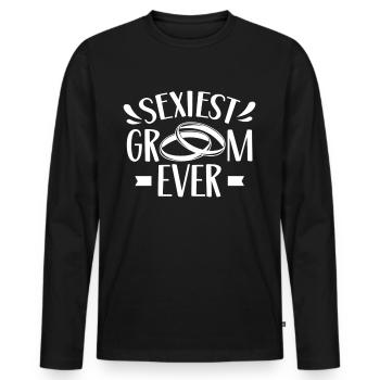 Sexy Groom Party Dictons Mariage Mariage - T-shirt manches longues Premium bio Homme - noir - Devant - Nico (187cm)
