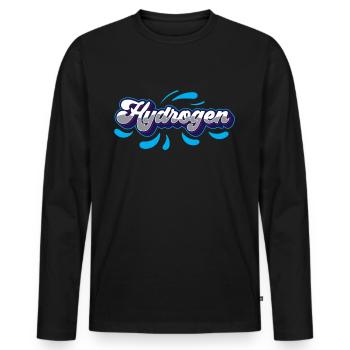 Hydrogène Hydrogène Élément d’énergie - T-shirt manches longues Premium bio Homme - noir - Devant - Nico (187cm)