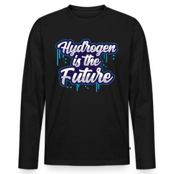 L’hydrogène est l’élément d’avenir hydrogène - T-shirt manches longues Premium bio Homme - noir - Devant - Nico (187cm)