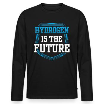 L’hydrogène est l’élément hydrogène du futur - T-shirt manches longues Premium bio Homme - noir - Devant - Nico (187cm)