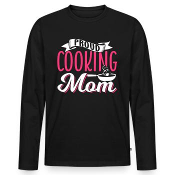 Fière cuisine Mère Cuisinière Maman Cuisinière - T-shirt manches longues Premium bio Homme - noir - Devant - Nico (187cm)