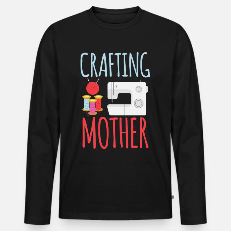 Bastelnde Mutter Bastler Mama Basteln Bastel - Männer Premium Bio Langarmshirt - Schwarz