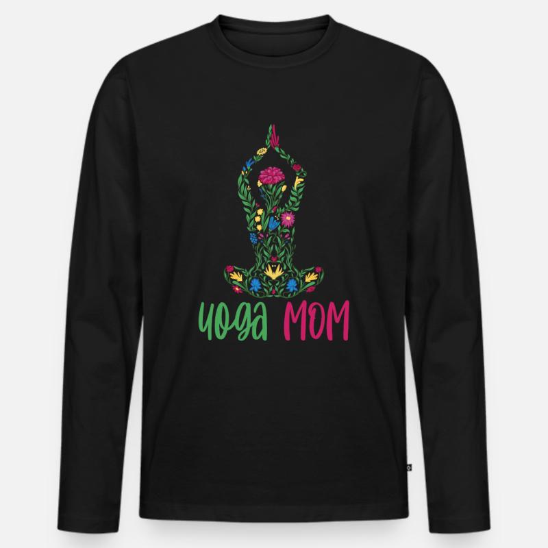 Yoga Mama Mutter Hobby Mami - Männer Premium Bio Langarmshirt - Schwarz