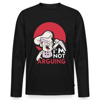 I Argue Me Don't Argue Argument - Men's Premium Organic Long Sleeve Shirt - black - Front - Nico (187cm)