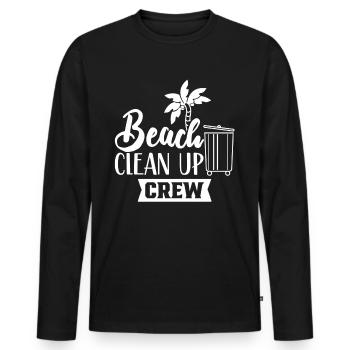 Beach Clean Up Team Beach Cleaning Beach - Men's Premium Organic Long Sleeve Shirt - black - Front - Nico (187cm)