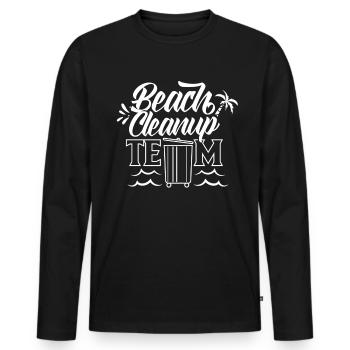 Beach Clean Up Team Beach Beach Cleaning - Men's Premium Organic Long Sleeve Shirt - black - Front - Nico (187cm)