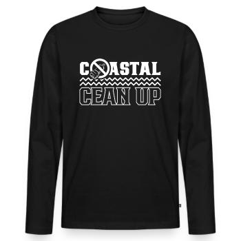 Coastal Cleanup Beach Beach Clean Up - Men's Premium Organic Long Sleeve Shirt - black - Front - Nico (187cm)