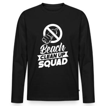 Beach Clean Up Squad Beach Cleaning Beach - Men's Premium Organic Long Sleeve Shirt - black - Front - Nico (187cm)