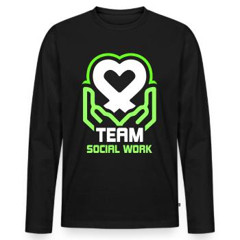 Team Social Work Social Work Social Workers - Men's Premium Organic Long Sleeve Shirt - black - Front - Nico (187cm)