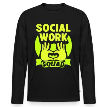 Team Social Work Social Workers Social Work - Men's Premium Organic Long Sleeve Shirt - black - Front - Nico (187cm)