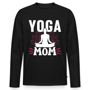 Yoga Mama Mami Mère Hobby - T-shirt manches longues Premium bio Homme - noir - Devant - Nico (187cm)
