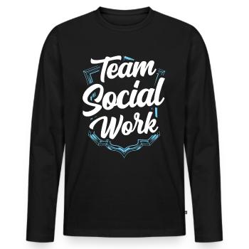 Team Social Work Social Work Social Workers - Men's Premium Organic Long Sleeve Shirt - black - Front - Nico (187cm)