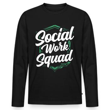 Team Social Work Social Workers Social Work - Men's Premium Organic Long Sleeve Shirt - black - Front - Nico (187cm)