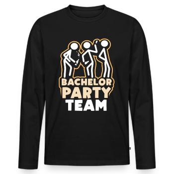 Bachelor Party Team Bachelor Bride - Men's Premium Organic Long Sleeve Shirt - black - Front - Nico (187cm)