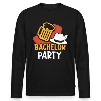 Enterrement de vie de garçon Bachelor Bachelor - T-shirt manches longues Premium bio Homme - noir - Devant - Nico (187cm)