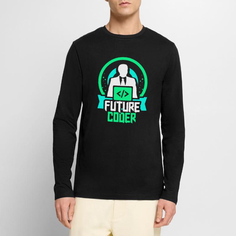 Zukünftiger Coder Coding Programmierer Code Männer Premium Bio Langarmshirt