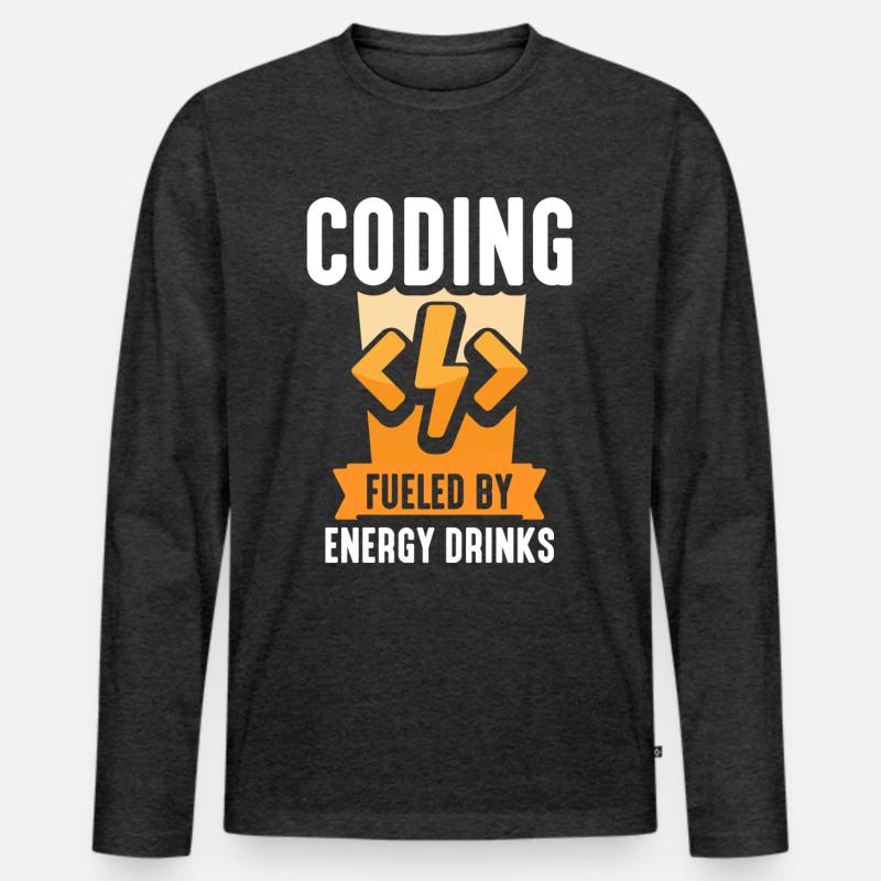 Programmation avec Energydrinks Coding Coder T-shirt manches longues Premium bio Homme