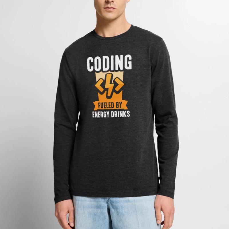 Programmation avec Energydrinks Coding Coder T-shirt manches longues Premium bio Homme