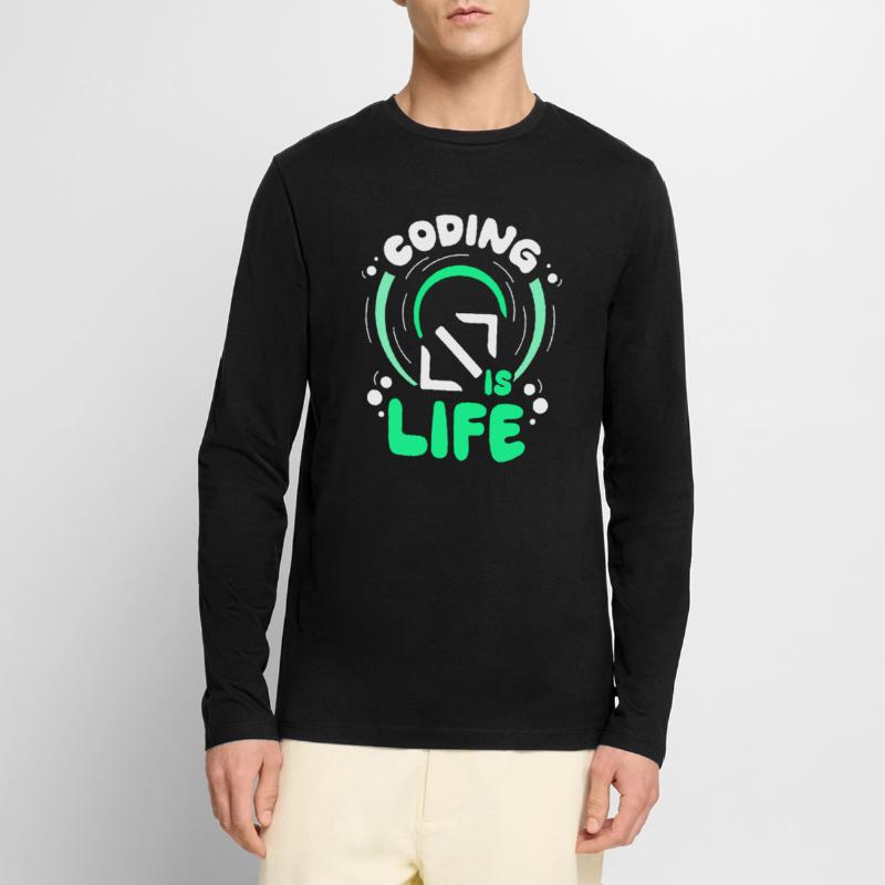 Coding Is Life Code Coder Programmer Men's Premium Organic Long Sleeve Shirt