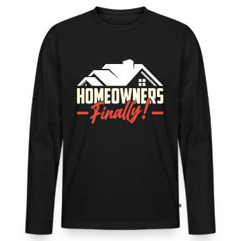 Propriétaire Enfin Propriétaire Propriétaire Maison - T-shirt manches longues Premium bio Homme - noir - Devant - Nico (187cm)