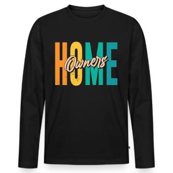 Propriétaire Propriétaire Maison propriétaire - T-shirt manches longues Premium bio Homme - noir - Devant - Nico (187cm)