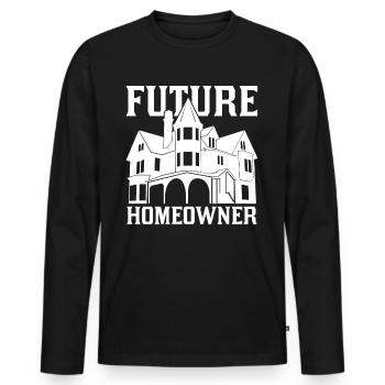 Futur propriétaire propriétaire propriétaire - T-shirt manches longues Premium bio Homme - noir - Devant - Nico (187cm)