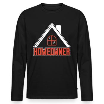 Propriétaire Propriétaire Maison propriétaire - T-shirt manches longues Premium bio Homme - noir - Devant - Nico (187cm)