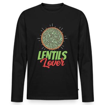 Linsenliebhaber Linse Liebhaber Essen Linsen - Männer Premium Bio Langarmshirt - Schwarz - Vorne - Nico (187cm)