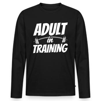 Adult In Education Adult Birthday - Men's Premium Organic Long Sleeve Shirt - black - Front - Nico (187cm)