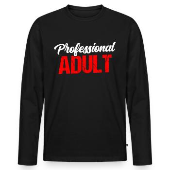 Professional Adult Adult Birthday - Men's Premium Organic Long Sleeve Shirt - black - Front - Nico (187cm)