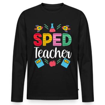 Enseignante en éducation de l’enfance en difficulté Profession de l’éducation de l’enfance en difficulté - T-shirt manches longues Premium bio Homme - noir - Devant - Nico (187cm)