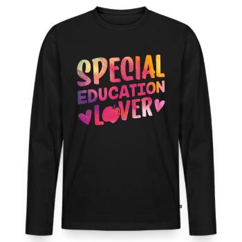 Amoureux de l’éducation de l’enfance en difficulté Enseignants de l’enfance en difficulté - T-shirt manches longues Premium bio Homme - noir - Devant - Nico (187cm)