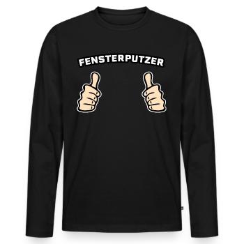 Fensterputzer Beruf Geschenkidee - Männer Premium Bio Langarmshirt - Schwarz - Vorne - Nico (187cm)