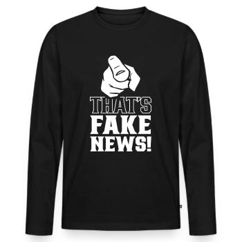 Ce sont de fausses nouvelles Loi sur la presse Liberté de la presse - T-shirt manches longues Premium bio Homme - noir - Devant - Nico (187cm)