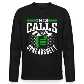 This requires a spreadsheet accountant table - Men's Premium Organic Long Sleeve Shirt - black - Front - Nico (187cm)