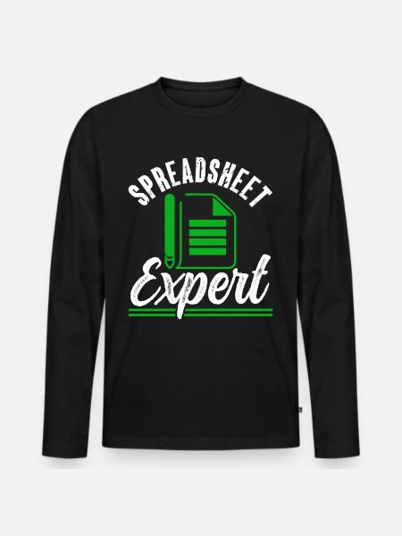 Spreadsheet Experte Buchhalter Tabelle Arbeit - Männer Premium Bio Langarmshirt - Schwarz