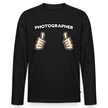 Fotograf Beruf Geschenkidee - Männer Premium Bio Langarmshirt - Schwarz - Vorne - Nico (187cm)