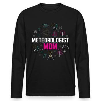 Météorologue Maman Profession Météorologue Météorologie - T-shirt manches longues Premium bio Homme - noir - Devant - Nico (187cm)