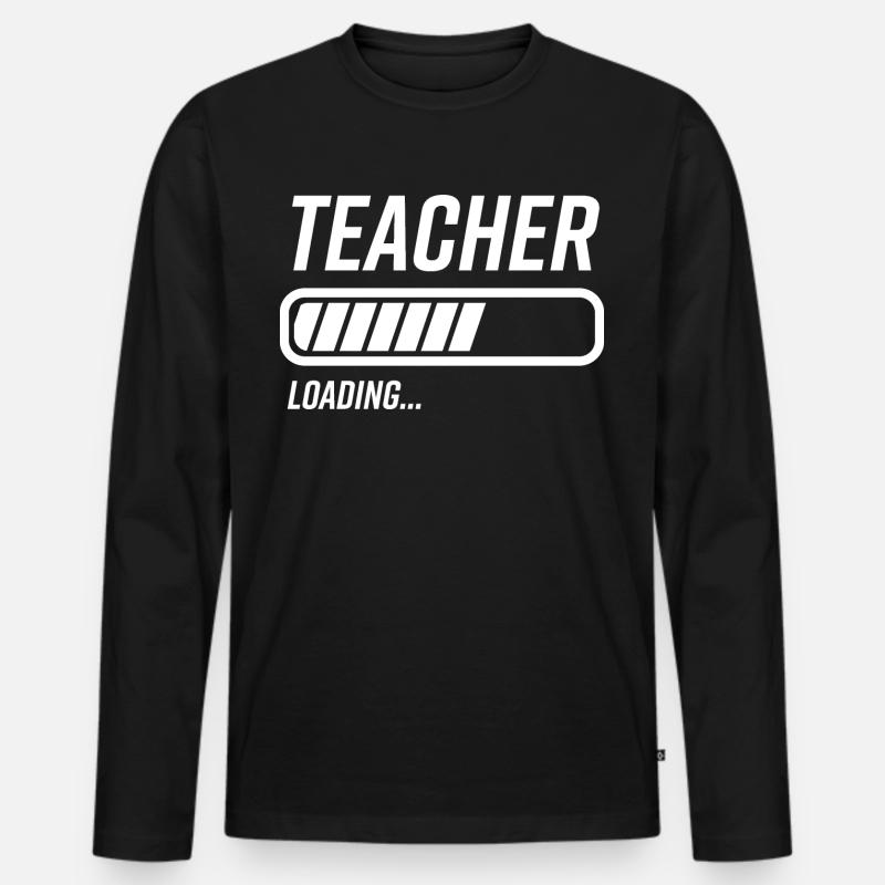 Lehrer Loading Ladebalken - Männer Premium Bio Langarmshirt - Schwarz